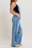 High Waist Rigid Magic Column Denim Overall - by Judy Blue