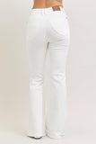 High-Waisted Tummy Control Flare - White Wash - by Judy Blue
