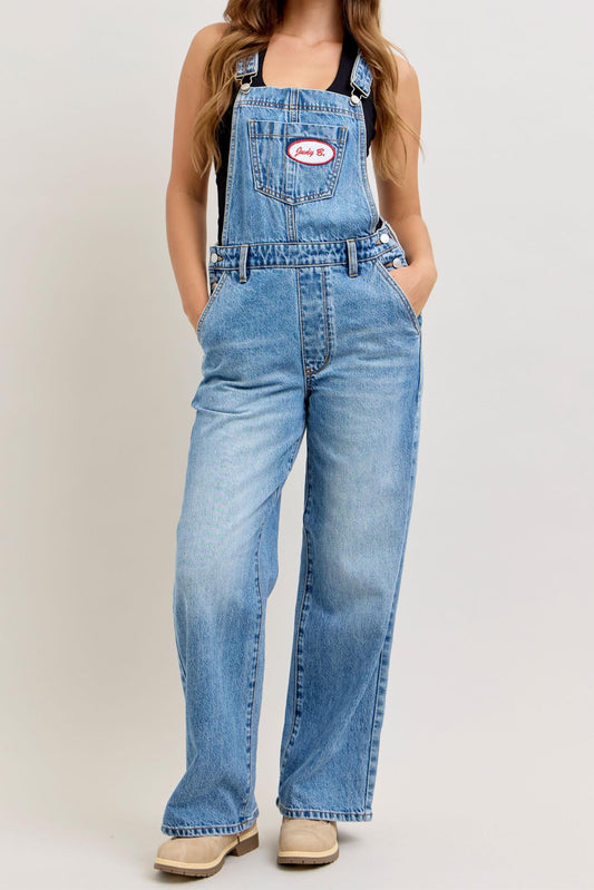 High Waist Rigid Magic Column Denim Overall - by Judy Blue