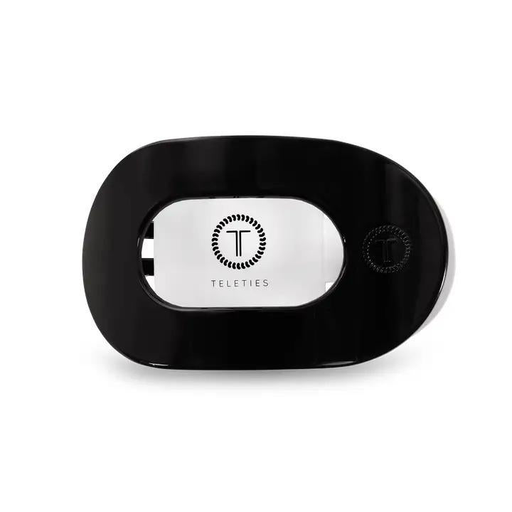 Round Medium Flat Hair Clip - Jet Black - By Teleties
