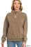Acid wash fleece half zip sweatshirts - Mocha - Zenana