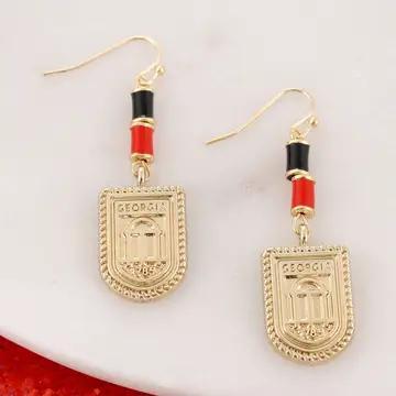 Georgia Bulldog Gold and Tube earrings
