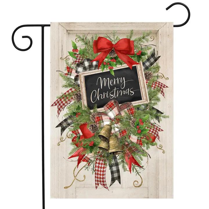 Merry Christmas Swag Garden Flag - by Briarwood Lane