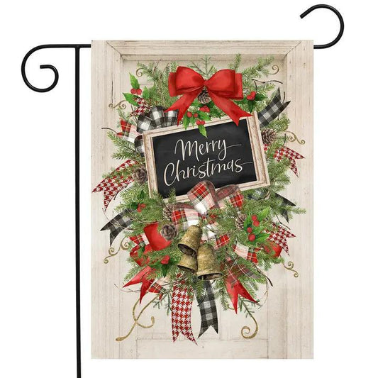 Merry Christmas Swag Garden Flag - by Briarwood Lane