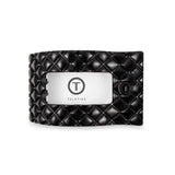 Jet Black Quilted Flat Rectangle Hair Clip - Medium - By Teleties