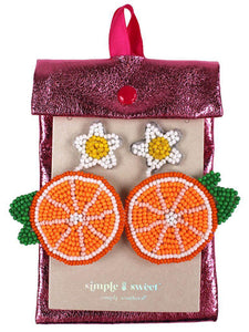 Bead Earrings - Orange - by Simply Southern