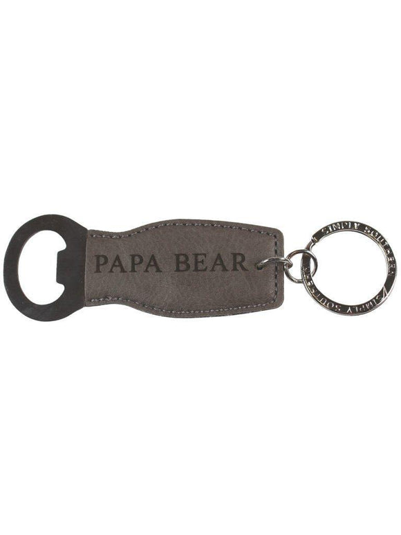 Guy's Leather Bottle Keychain - Papa Bear - by Simply Southern