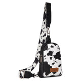 Wrangler Cow Print Crossbody Sling Chest Bag - Black - by Montana West