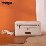 Wrangler Dual Zipper Compartment Large Wallet - Light Gray - by Montana West