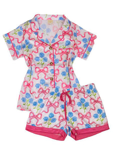 Ribbons - Silk Button Pajama Set - by Simply Southern