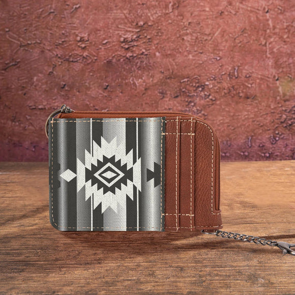 Wrangler Southwestern Art Print Mini Zip Card Case - Black - by Montana West by Montana West