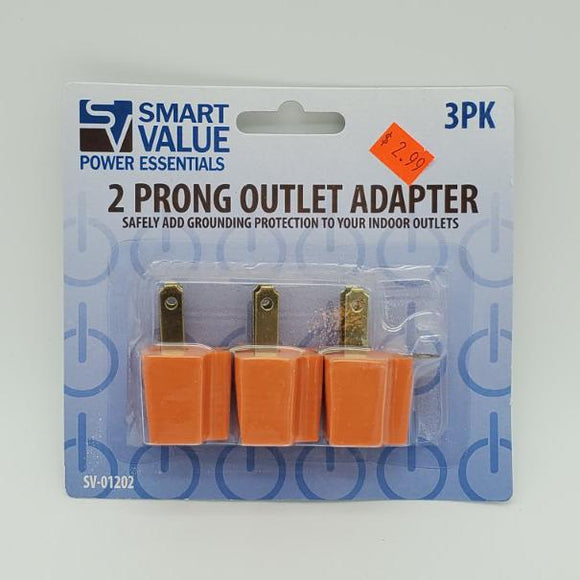 2-Prong Outlet Adapters (3-Pack)