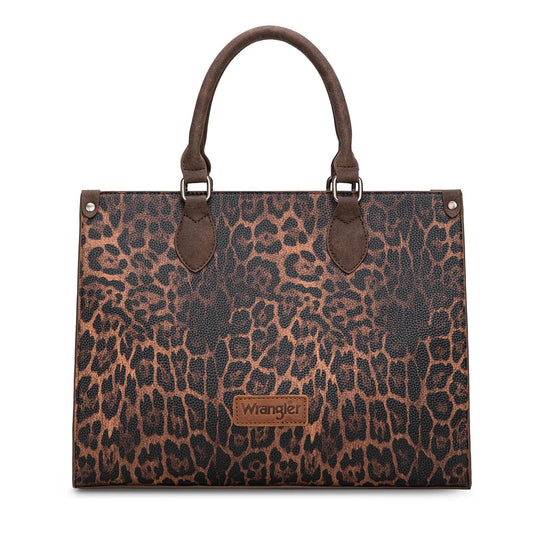 Wrangler Leopard Print Wide Tote Bag/Crossbody - by Montana West