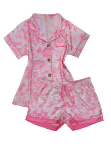 Pink Rose - Silk Button Pajama Set - by Simply Southern
