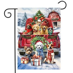 Holiday Cheer Dogs Garden Flag - by Briarwood Lane