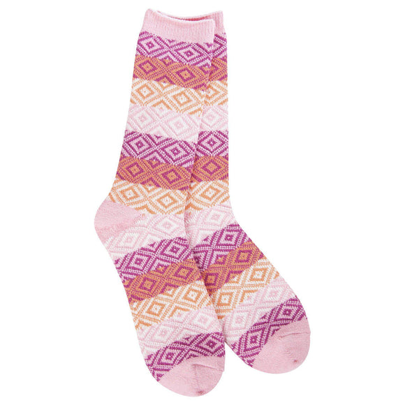 Weekend Gem Crew  Pink Multi - by World's Softest Socks