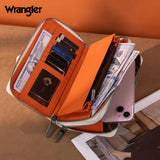 Wrangler Dual Zipper Compartment Large Wallet - Beige - by Montana West