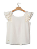 Simply Coquette Top - Cream - by Simply Southern