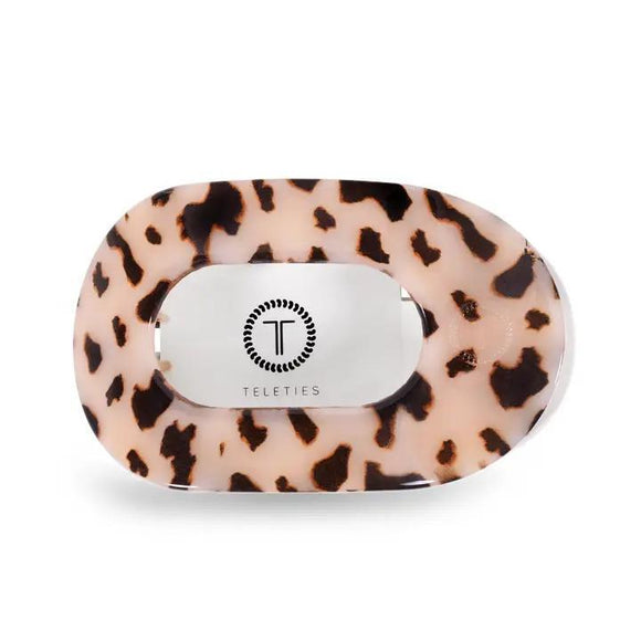 Round Flat Hair Clip Large - Blonde Tortoise - By Teleties