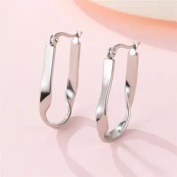 Wavy 18k Stainless Steel Hoops - JOSSLYN