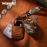 Wrangler Camo Print Dual Pouch Wristlet - Green - by Montana West