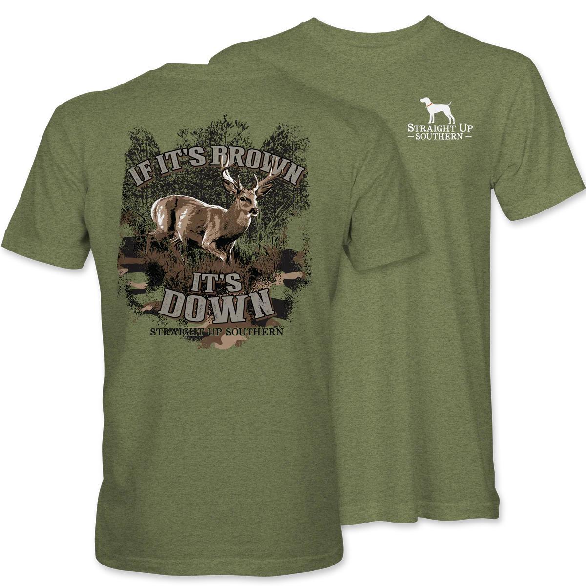 If It’s Brown It’s Down (Men's Short Sleeve T-Shirt) by Straight Up Southern