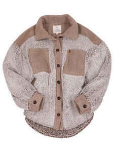 Sherpa Shacket - Frost - by Simply Southern