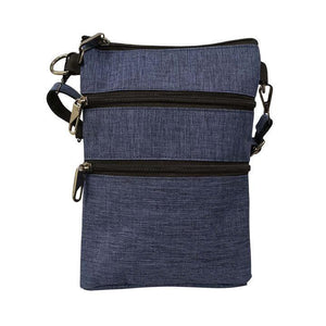 Anti Theft 3 Zipper Crossbody Bag - Navy - by Calla