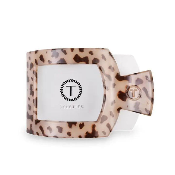 Square Flat Hair Clip Large - Blonde Tortoise - By Teleties