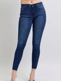 Mr Skinny With Raw Hem - Dark Wash - by Judy Blue