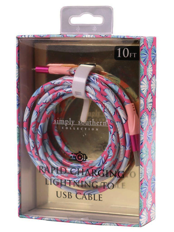 10-Foot Apple Lighting USB Cable - Shell - by Simply Southern