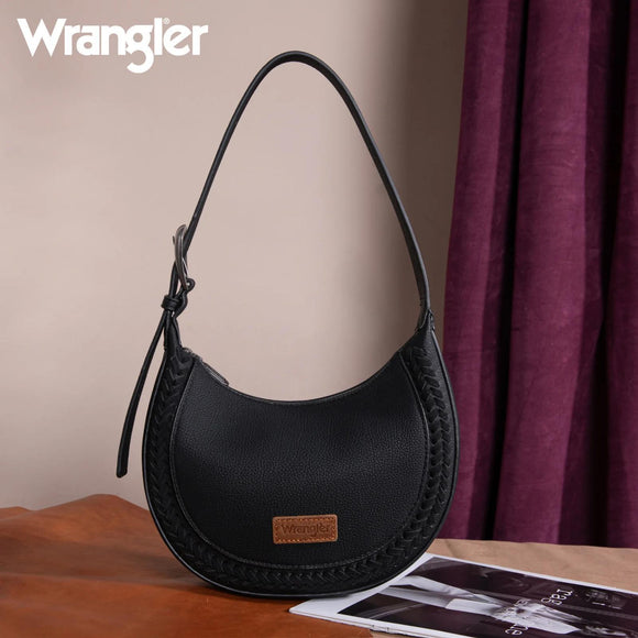 Wrangler Whipstitch Crescent Crossbody - Black - by Montana West