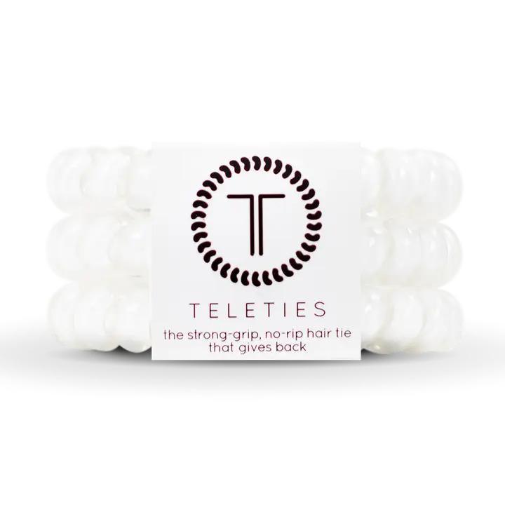 Coconut White Hair Ties - Large - By Teleties