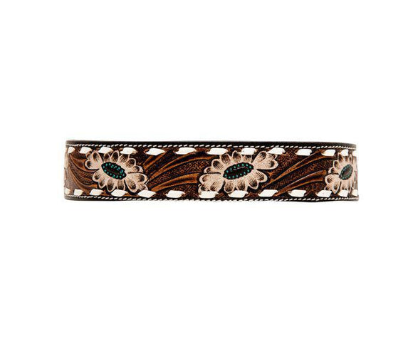 Hotshots Hand-Tooled Leather Dog Collar - by Myra