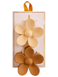 Hair Clip Duo - Nude Flower - by Simply Southern