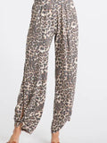 Leopard Split Side Ankle Tie Women's Pants - by 7th Ray