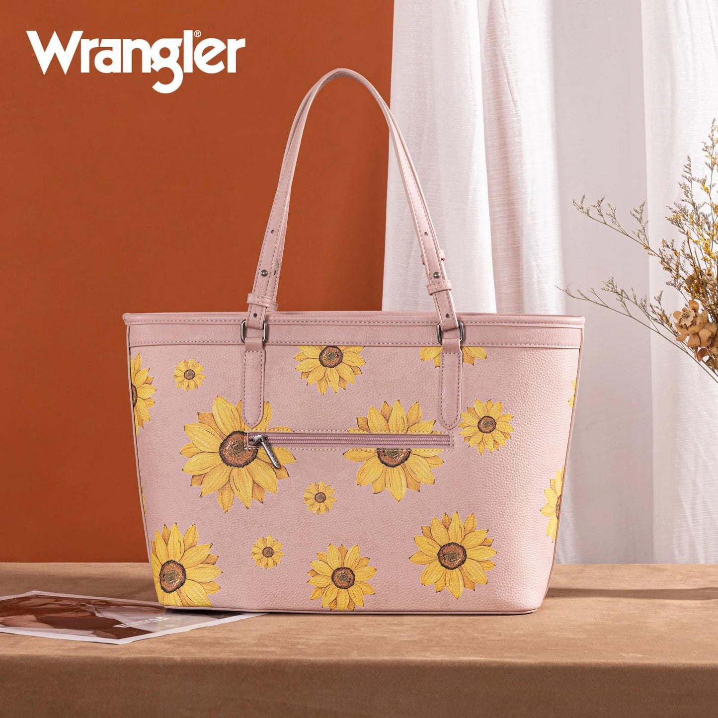 Wrangler Sunflower Print Tote Bag - Pink - by Montana West