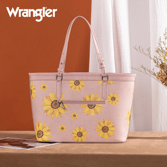 Wrangler Sunflower Print Tote Bag - Pink - by Montana West