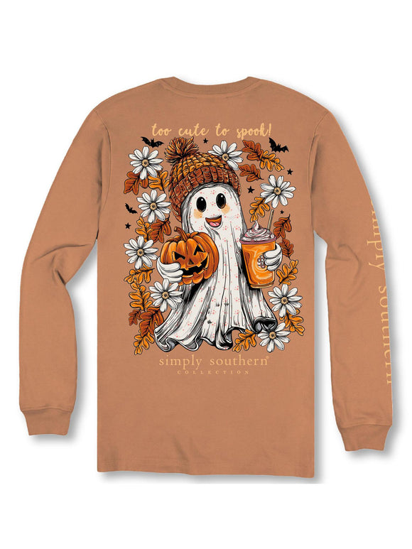 Ghost Too Cute (Youth Long Sleeve T-Shirt) by Simply Southern