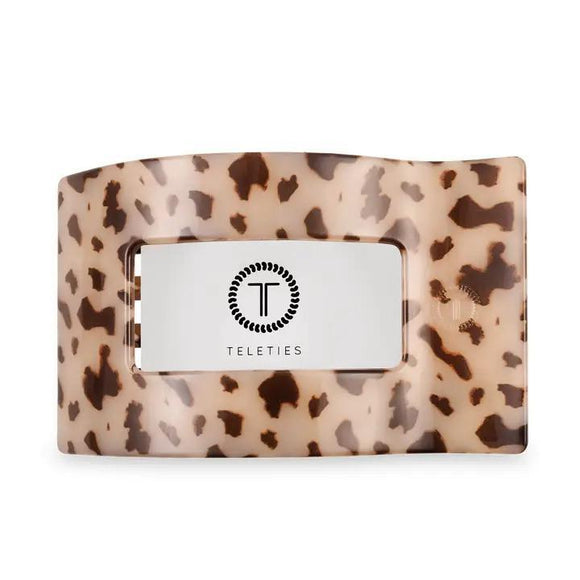 Flat Large Rectangle Hair Clip - Blonde Tortoise - By Teleties