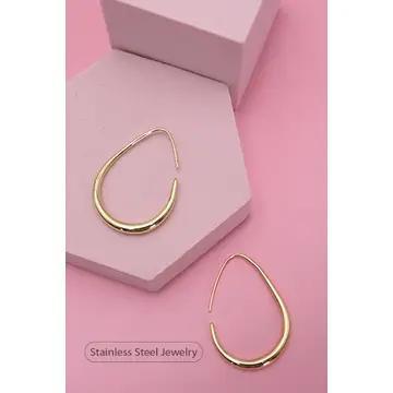 Teardrop Hoop - Gold - JOSSLYN