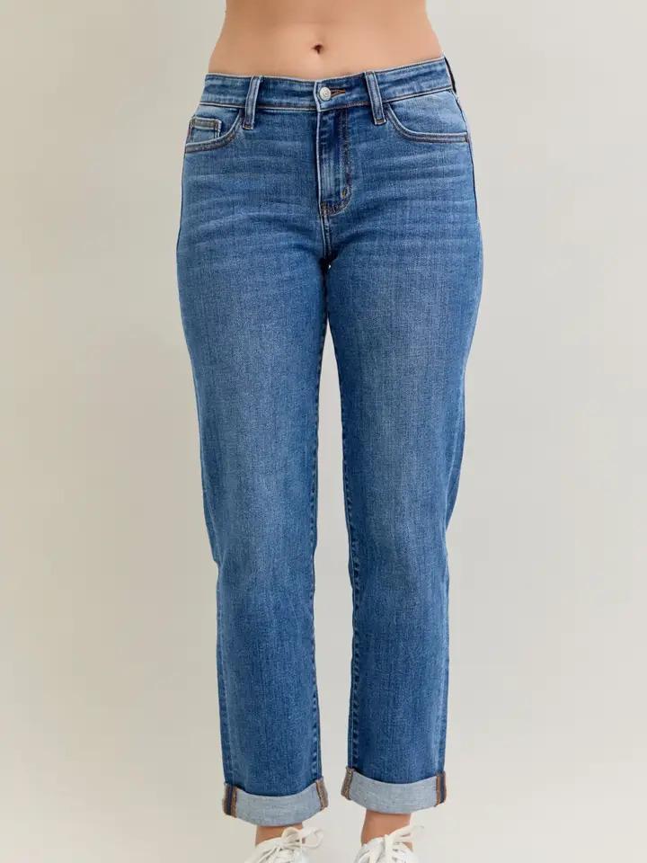 Mr Bf Classic Cuffed - Med Wash - by Judy Blue