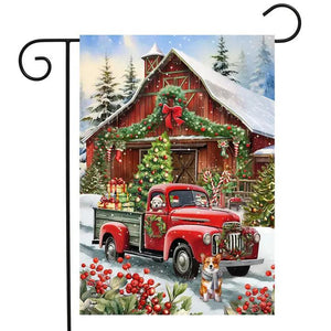 Country Christmas Garden Flag - by Briarwood Lane