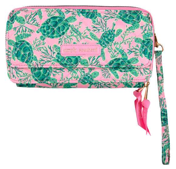 Quilted Phone Cross Wristlet - Sea Turtle - by Simply Southern