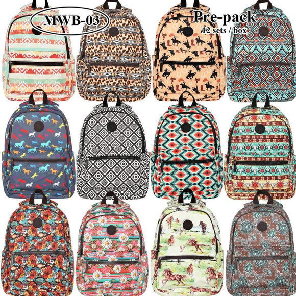 Montana West Print Canvas Backpack - by Montana West