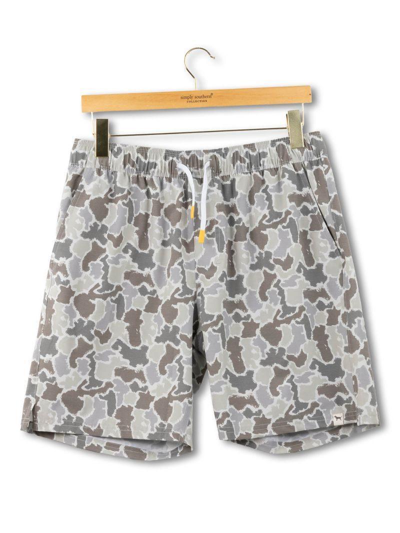 Men's Camo Shorts - Gray Camo - by Simply Southern