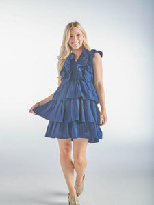 Layered Dress - Cobalt - by Simply Southern