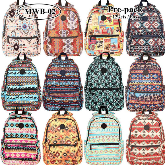 Montana West Print Canvas Backpack - by Montana West