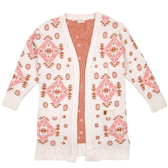 Cozy Cardigan - Cream Aztec - by Simply Southern