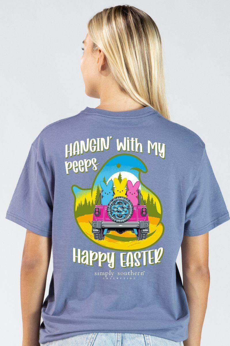 Hangin' With My Peeps (Short Sleeve T-Shirt) - Denim - by Simply Southern